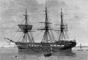 1875 Prints: T. S. Arethusa at Greenhithe, 1875
