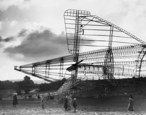Disaster Prints: Tail of wrecked R101 airship at Beauvais