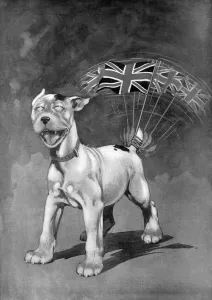 Bonzo Prints: Tails Up by George Studdy, WW1 victory cartoon