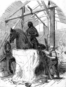 Charing Prints: Taking a Plaster Cast of the Statue of Charles I, London, 18