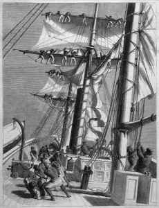 Operations Prints: Taking in Sail 1880