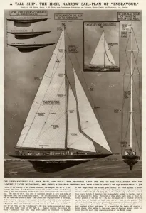 Sail Prints: A tall ship, Endeavour, by G. H. Davis