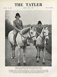 Queen Elizabeth II Prints: Tatler front cover featuring Princess Elizabeth & Margaret o