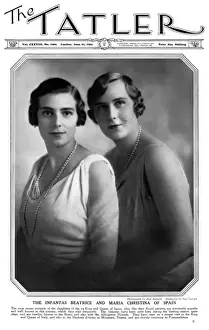 Spain Prints: Tatler cover Infantas Beatrice and Maria Christina of Spain