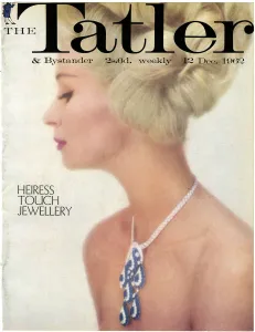 Accessory Prints: Tatler front cover with model wearing Cartier necklace