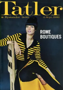 Sweater Prints: Tatler front cover, Rome Boutiques, 1963