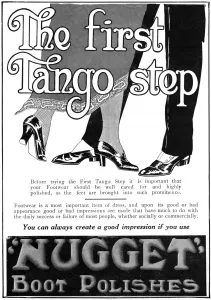 Foot Wear Prints: Tea tango craze: Advert for Nugget shoe polish, 1913