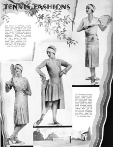 Sportswear Prints: Tennis fashions by Suzanne Lenglen, 1930