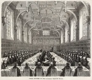 Inns Prints: Term dinner in the Middle Temple Hall