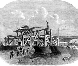 Works Prints: The Thames Embankment Works, London, 1864