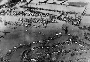 Course Prints: The Thames flooded after unprecedented rainfall. The area ar