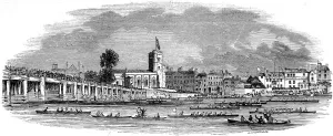 Fulham Prints: The Thames Regatta at Fulham, London, 1843
