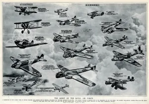 G H Davis Illustrations Prints: The might of the Royal Air Force by G. H. Davis