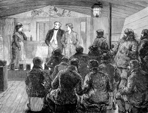 August Prints: The Theatre on board HMS Alert, British Arctic Expeditio