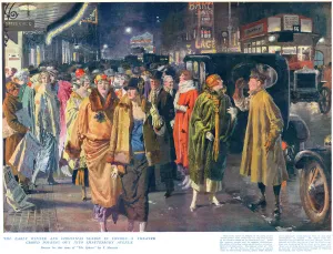 Avenue Prints: Theatre Crowd in Shaftesbury Avenue, London