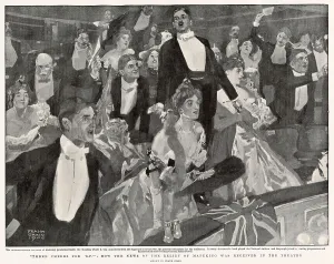Received Prints: Theatre-goers elebrating the Relief of Mafeking, London, Date: 1900