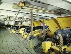 Victory Prints: Thirty-two pounders on the lower deck of H. M. S. Victory