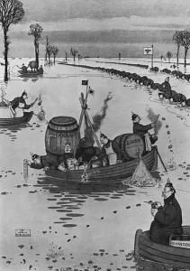 Flood Prints: Thoroughness, WW1 cartoon by William Heath Robinson
