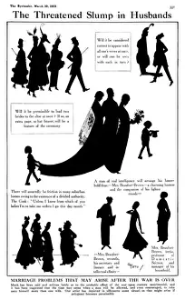 Joke Prints: The Threatened Slump in Husbands: post WW1 polgamy imagined