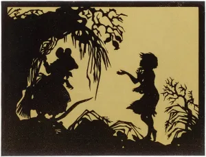 1835 Prints: Thumbelina begs the Field Mouse for food
