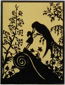 1835 Prints: Thumbelina kisses the Swallow goodbye
