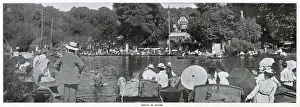 1901 Prints: Tilting in canoes at Wargrave Regatta on the River Thames in Wargrave in Berkshire