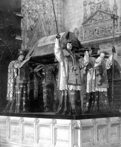 Spain Prints: The Tomb of Columbus, Seville Cathedral, 1909