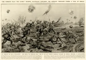 Bayonet Prints: Tommies kicking a football on the way to the German Trenches