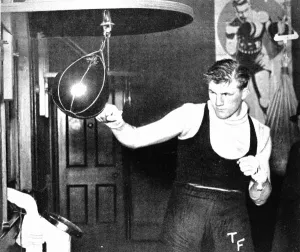 Welsh Prints: Tommy Farr using a punch ball, 1937