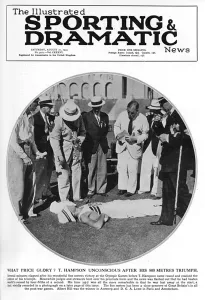 Medal Prints: Tommy Hampson collapsed after 800m win, 1932 Olympics