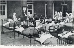 Hospital Prints: A touching scene in a charitable institution