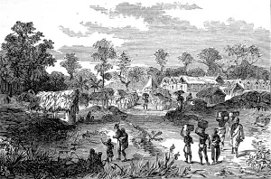 Central Prints: The town of Yancomassie-Assin, 1874