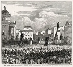 March Prints: Trade Unionists marching through Manchester in support of locked-out farm labourers