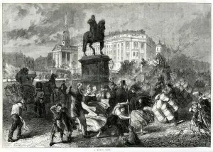 Trafalgar Prints: Trafalgar Square 1865