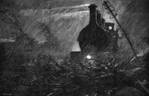 Accidents Prints: Train in Bad Weather