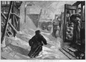 1881 Prints: Train Blocked by Snow