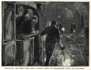 Charing Prints: Train from Charing Cross to Westminster after explosion