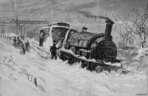 Accidents Prints: Train Derailed in Snow
