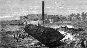 Embarkation Prints: Transporting the obelisk: embarkation of Cleopatras needle