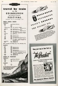 1949 Prints: Travel by train to the Edinburgh International Festival