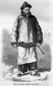 1850s Prints: Travelling in China: The village Elder, Can-Haou