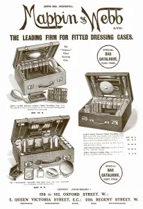 Prices Prints: Three travelling vanity cases made of crocodile and Morocco leather. Date: 1907