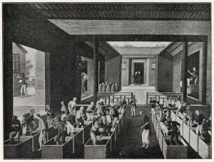 Industry Prints: Treading tea in China. Date: Circa 1850