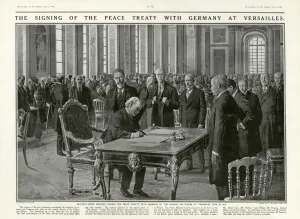 Table Prints: Treaty of Versailles, 1919 by Fortunino Matania