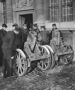 Yser Prints: Trench mortars captured from the Germans, 1914