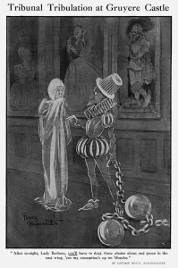 Chains Prints: Tribunal Tribulation at Gruyere Castle, by Bairnsfather