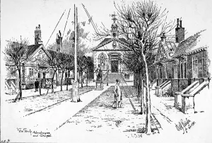 1895 Prints: Trinity Almshouses, Mile End, London, 1895