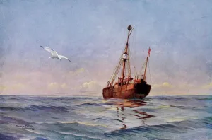 May Prints: A Trinity House Lightship, early 20th century