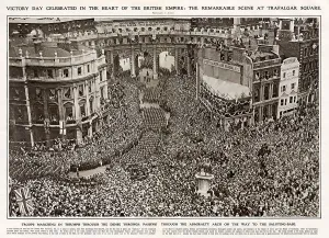 March Prints: Troops marching in triumph through the dense crowds of people