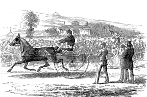 Drawn Prints: Trotting vs. Cycling Race, Alexandra Palace, 1875